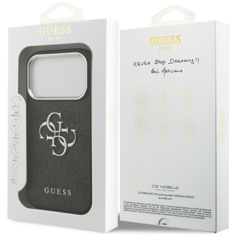 Guess 4G Big 4G Classic Logo - Etui iPhone 17 Pro (czarny / srebrny)