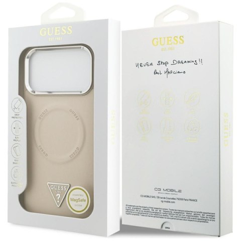 Guess Triangle Logo MagSafe - Etui iPhone 17 Pro Max (beżowy)