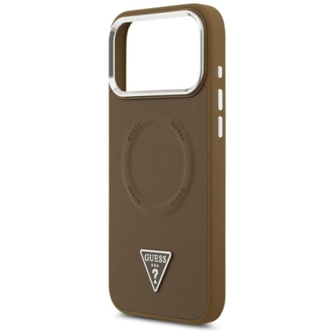 Guess Triangle Logo MagSafe - Etui iPhone 17 Pro Max (brązowy)