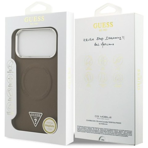Guess Triangle Logo MagSafe - Etui iPhone 17 Pro Max (brązowy)
