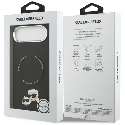Karl Lagerfeld Karl & Choupette Pins MagSafe - Etui iPhone Air (czarny)