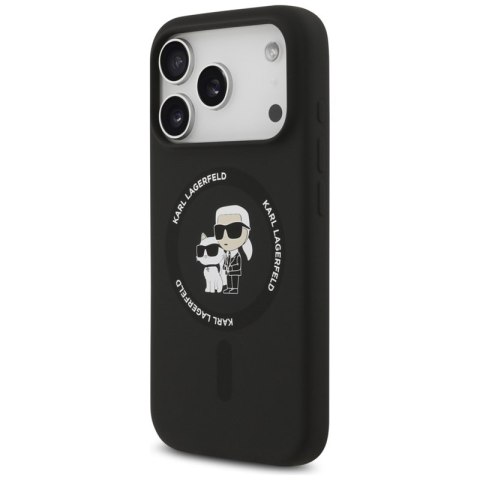 Karl Lagerfeld Silicone Karl & Choupette Ring MagSafe - Etui iPhone 17 Pro Max (czarny)