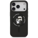 Karl Lagerfeld Silicone Karl & Choupette Ring MagSafe - Etui iPhone 17 Pro Max (czarny)