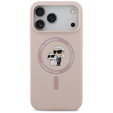 Karl Lagerfeld Silicone Karl & Choupette Ring MagSafe - Etui iPhone 17 Pro Max (różowy)