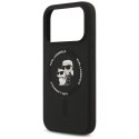 Karl Lagerfeld Silicone Karl & Choupette Ring MagSafe - Etui iPhone 17 Pro (czarny)