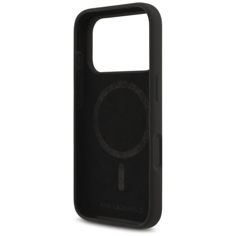Karl Lagerfeld Silicone Karl & Choupette Ring MagSafe - Etui iPhone 17 Pro (czarny)