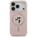 Karl Lagerfeld Silicone Karl & Choupette Ring MagSafe - Etui iPhone 17 Pro (różowy)