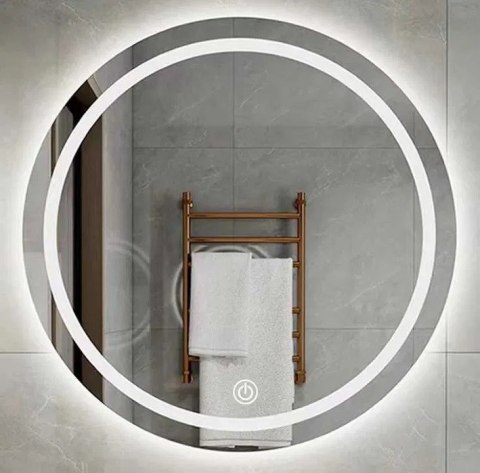 Lustro Z Oświetleniem LED Do Zawieszenia Włącznik Dotykowy 60 Cm