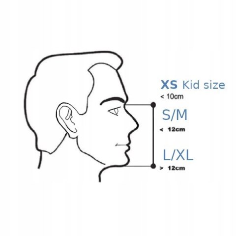 Maska do Nurkowania Snorkelingu MASTER Pełnotwarzowa XS Blue