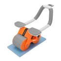 Przyrząd do ćwiczenia mięśni brzucha z timerem, AB roller Wheel AB-3 , kolor szaro-pomarańczowy , REBEL ACTIVE