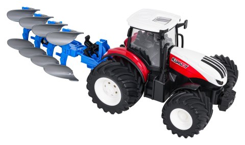 Traktor Czerwony R/C Z Pługiem 1:24
