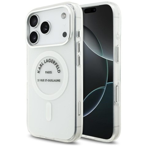 Karl Lagerfeld IML Karl RSG Logo MagSafe - Etui iPhone 17 Pro (przezroczysty)