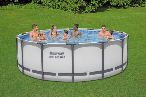 Basen stelażowy Steel Pro MAX 427x122 Szary 14FT BESTWAY 5w1 + Akcesoria