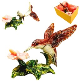 Ekskluzywne Pudełeczko Szkatułka na Biżuterię Zdobione Kryształkami - Koliber - HX357