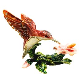 Ekskluzywne Pudełeczko Szkatułka na Biżuterię Zdobione Kryształkami - Koliber - HX357