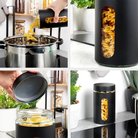 Pojemnik na produkty sypkie szklany zakręcany 1 l