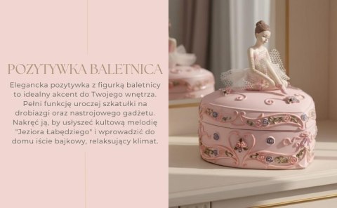 Pozytywka Pudełeczko Baletnica Serce Jezioro Łabędzie - MP-19031