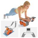 Przyrząd do ćwiczenia mięśni brzucha z timerem, AB roller Wheel AB-3 , kolor szaro-pomarańczowy , REBEL ACTIVE