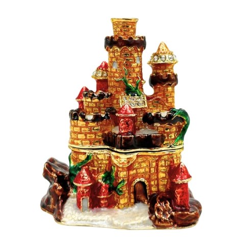 Pudełeczko Szkatułka na Biżuterię Zdobione Kryształkami - Zamek - HX580