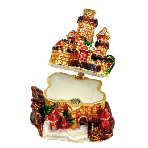 Pudełeczko Szkatułka na Biżuterię Zdobione Kryształkami - Zamek - HX580