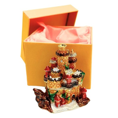 Pudełeczko Szkatułka na Biżuterię Zdobione Kryształkami - Zamek - HX580