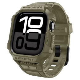 Spigen Rugged Armor Pro V2 - Pasek z obudową do Apple Watch 10 / 11 46 mm (Vintage Khaki)