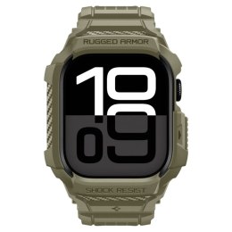 Spigen Rugged Armor Pro V2 - Pasek z obudową do Apple Watch 10 / 11 46 mm (Vintage Khaki)