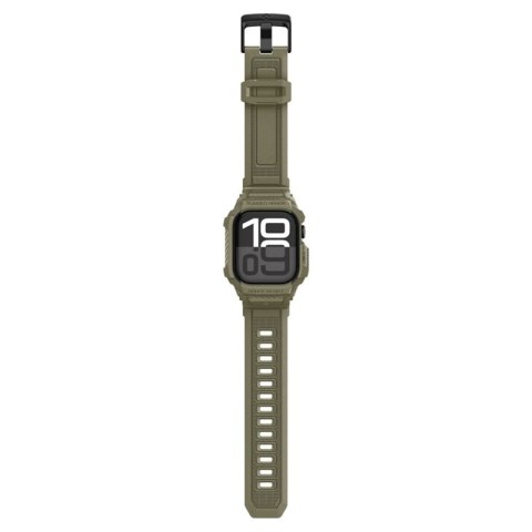 Spigen Rugged Armor Pro V2 - Pasek z obudową do Apple Watch 10 / 11 46 mm (Vintage Khaki)