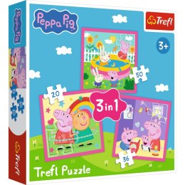 Trefl: Puzzle 3w1 - Peppa i przyjaciele