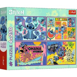 Trefl: Puzzle 4x250el. - Niezwykły Stitch