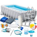 Basen ogrodowy stelażowy 400 x 200 x 100 cm 17w1 INTEX 26788