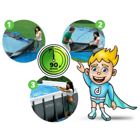 Basen ogrodowy stelażowy 975 x 488 x 132 cm 8w1 INTEX 26374