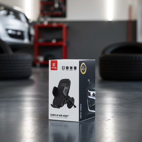 Crong Carclip Air Vent - Uniwersalny uchwyt samochodowy na kratkę nawiewu (czarny)