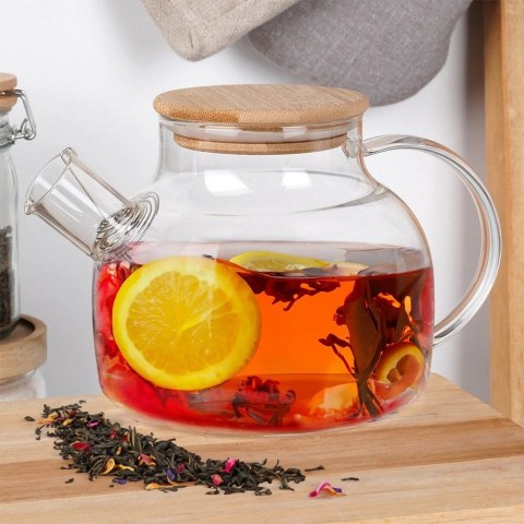 Dzbanek do Serwowania Kawy Herbaty Szklany z Sitkiem Wylewką VILDE 1 l