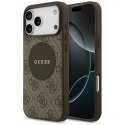 Guess 4G Circle Classic Logo MagSafe - Etui iPhone 17 Pro Max (brązowy)
