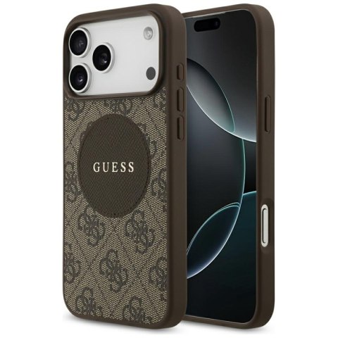 Guess 4G Circle Classic Logo MagSafe - Etui iPhone 17 Pro Max (brązowy)