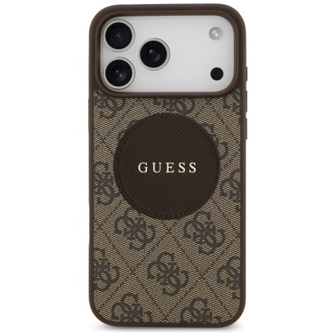 Guess 4G Circle Classic Logo MagSafe - Etui iPhone 17 Pro Max (brązowy)
