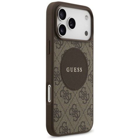 Guess 4G Circle Classic Logo MagSafe - Etui iPhone 17 Pro Max (brązowy)