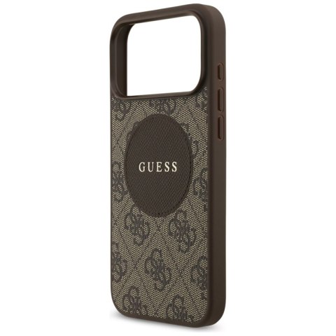 Guess 4G Circle Classic Logo MagSafe - Etui iPhone 17 Pro Max (brązowy)