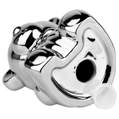 Skarbonka ceramiczna srebrna lustrzana 14,5x12,5x17 cm