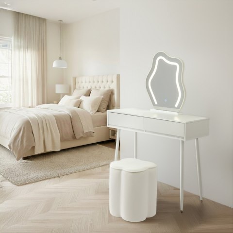 Toaletka kosmetyczna w Stylu Francuskim / komplet mebi blat 100 cm - kolor biały