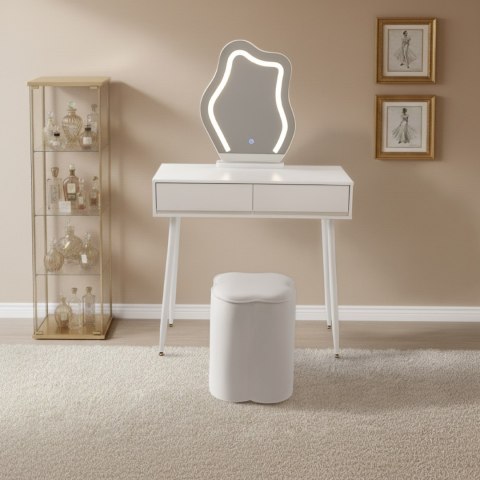 Toaletka kosmetyczna w Stylu Francuskim / komplet mebi blat 100 cm - kolor biały