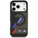 BMW M IML Metal Buttons Tricolor Lines MagSafe - Etui iPhone 17 Pro Max (czarny)