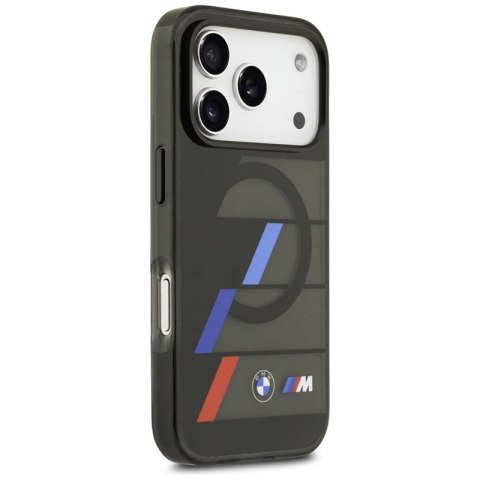BMW M IML Metal Buttons Tricolor Lines MagSafe - Etui iPhone 17 Pro Max (czarny)