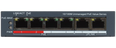SWITCH POE DS-3E0106P-E/M(B) 4-PORTOWY Hikvision