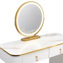 Toaletka Kosmetyczna Z Lustrem LED Komplet Mebli Biała VERDIRO