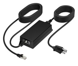 HP Poly PoE++ 65W 2.5G Adapter with 3.66m CAT6A Cable and Power Cord Czarny