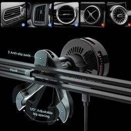 Spigen Essential EV25MFAQ - Magnetyczny uchwyt samochodowy na kratkę nawiewu z ładowaniem bezprzewodowym 25W MagSafe Qi2.2 (Blac