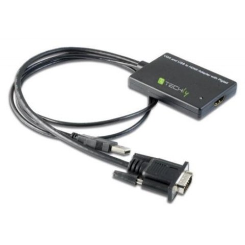 Techly 301665 adapter kablowy 0,3 m VGA (D-Sub) HDMI Czarny