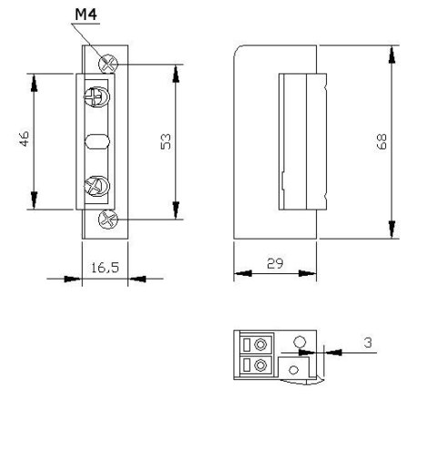 ZACZEP ELEKTRA R5 BEZ BLOK. SYMETR. wąski 16,5mm; 9119